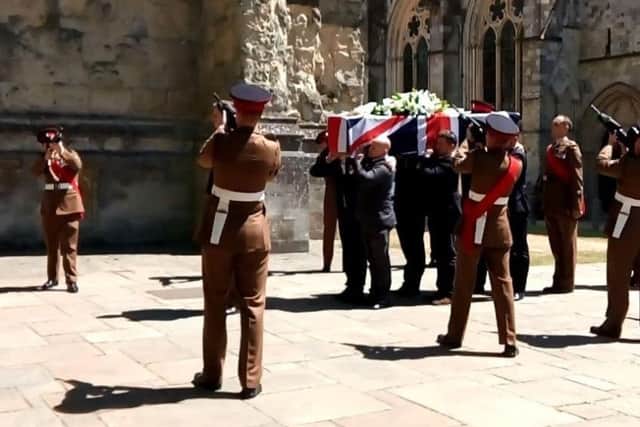 The gun salute at Danny Johnston's funeral