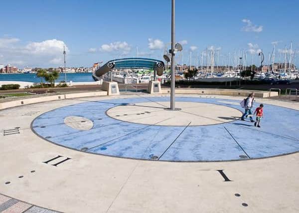 The Gosport sundial where the attack happened. Photo: Peter V. Facey