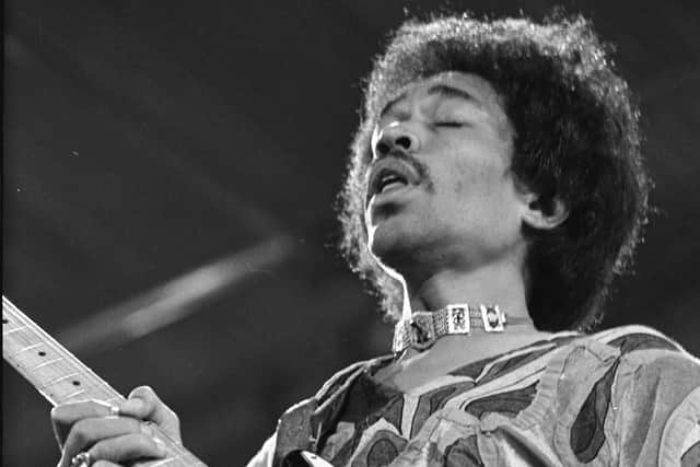 Jimi Hendrix performing at the 1970 Isle of Wight Festival