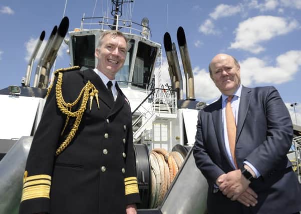 Vice Admiral Tony Radakin CB signs the Armed Foces Covenant with Sir Rupert Soames of Serco  Picture: Ian Hargreaves  (180622-1_covenant)