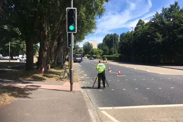 Police closed off part of Northern Road in Cosham on Saturday. Picture: Steve Deeks