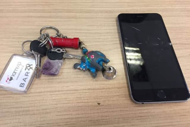 The lost keys and iPhone. Picture: @PompeyPolice on Twitter