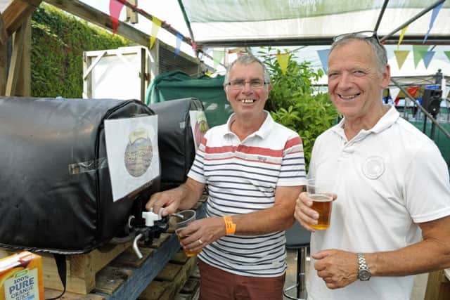 A charity event has been held at Mount Folly Nurseries near Wickham to raise funds for Naomi House and Clic Sargent. (left), Alan Moore and Stuart Percy. Picture Ian Hargreaves (180624-1_folly)