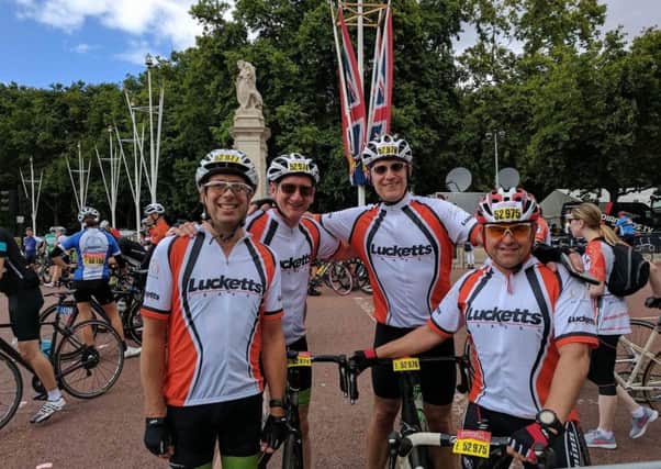 Pictured left to right, Paul Swinburne, Ian Luckett, Mark Child and Tony Lawman, who are all part of the Lucketts Travel cycling team taking part in Velo South