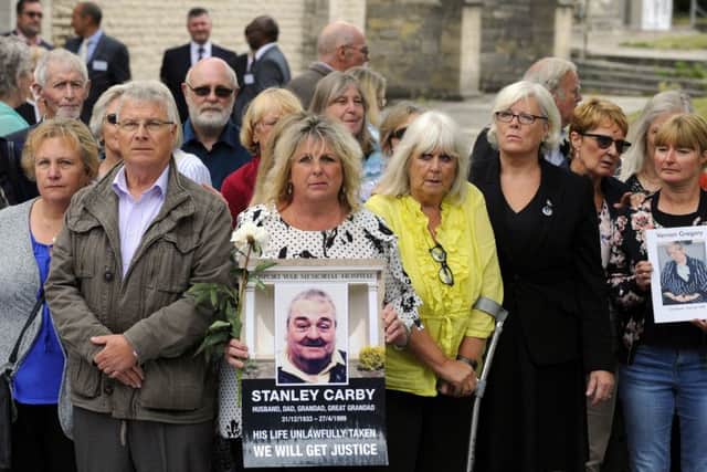 Families at the unveiling of the report last week Picture: Malcolm Wells (180620-8613)