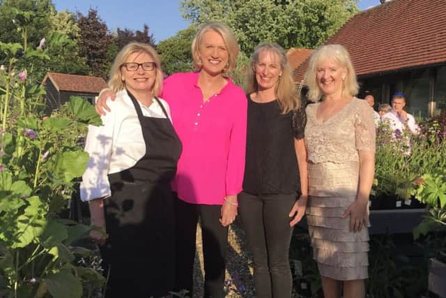 Masterchef winner Jane Devonshire cooked a meal hosted by Sally Taylor in aid of Breast Cancer Haven, in Titchfield. Left to right, Jane Devonshire, Masterchef Winner 2016, with BBC's Sally Taylor and Amanda Cox and Jane Marsden from Long Barn