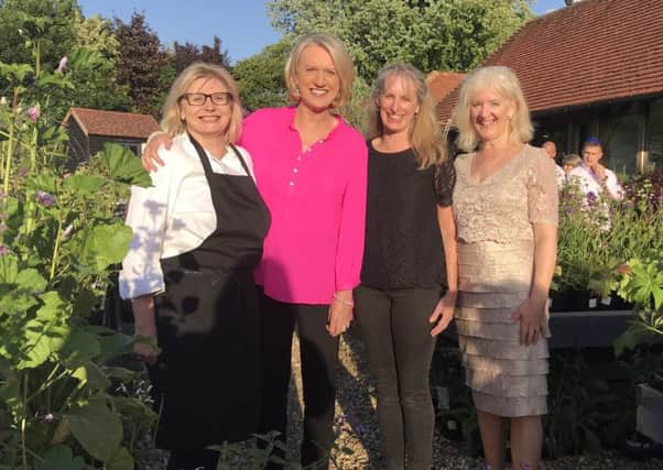 Masterchef winner Jane Devonshire cooked a meal hosted by Sally Taylor in aid of Breast Cancer Haven, in Titchfield. Left to right, Jane Devonshire, Masterchef Winner 2016, with BBC's Sally Taylor and Amanda Cox and Jane Marsden from Long Barn