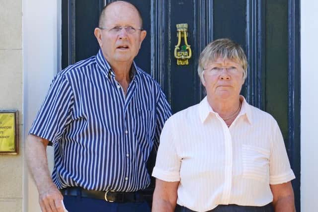 Dr Jane Barton and her husband Tim Barton outside their home in Gosport. Picture: Morten Watkins/Solent News & Photo Agency