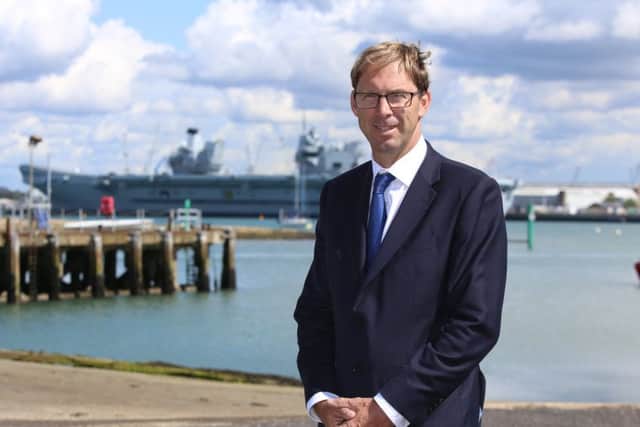 Defence minister Tobias Ellwood during a visit to Portsmouth last year.