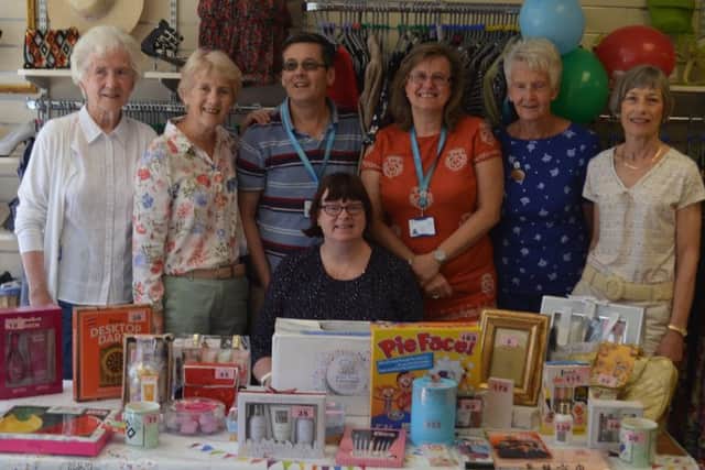 Naomi House staff and a few volunteers on the day, Joy Truscott, Linda Eastop, Stephen Rowe Assistant Manager, Margaret How, Tracey Bramley Manager, Maureen Parry and Margaret Emmott