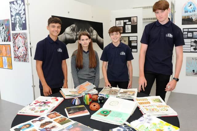 Bay House School in Gosport held their Summer Art Show with a collection of artwork.
Pictured is, left to right, Ryan Parnell (15), Leni Millard (14), Tom Brown (14) and Evan Watson (15).
Picture: Sarah Standing