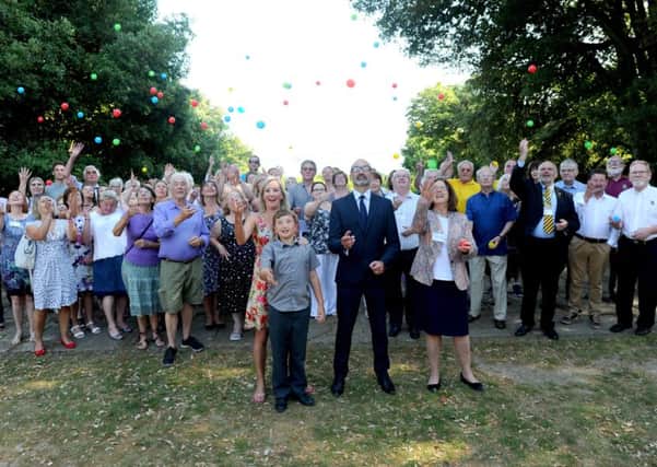 Gosport Voluntary Action is officially launched the Gosport Community Lottery on Thursday evening at the Alverbank Hotel.
Pictured is: (front centre left to right) Caroline Dinenage MP, Ben Speare, managing director of Gatherwell and Nicky Staveley from Gosport Voluntary Action.
Picture: Sarah Standing (180541-8347)