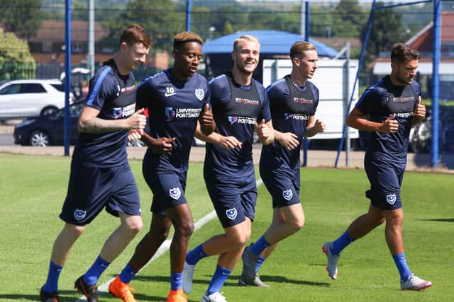 Dion Dohonue; Jamal Lowe; Jack Whatmough; Adam May and Gareth Evans