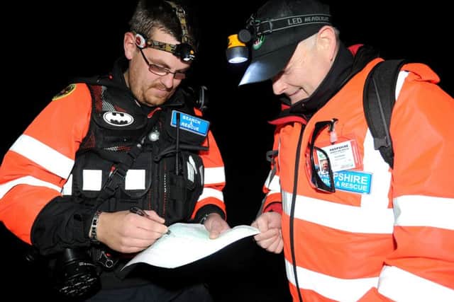 Left to right, team leader Stephen Bavin (39) from Havant and search technician Dave Bowen (54) from Eastleigh, during training.
Picture: Sarah Standing
