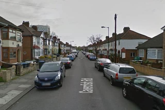 Cavendish Road in Edmonton, London, where officers were called. Picture: Google Street View