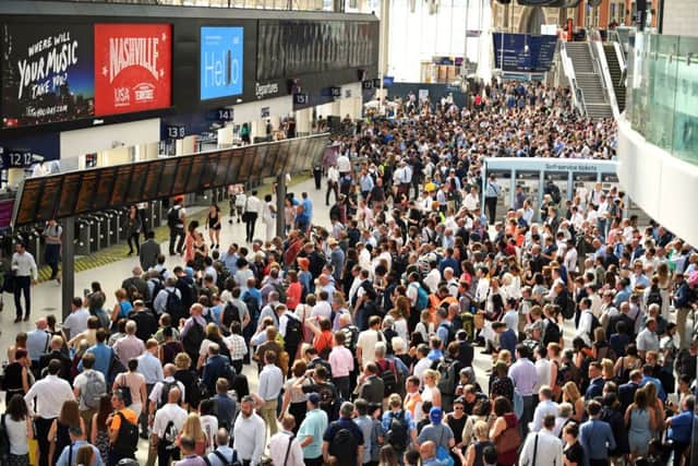 Cheryl was stuck in sweltering heat at Waterloo Station, London, as rail services to and from the railway station were disrupted Picture: Victoria Jones/PA Wire