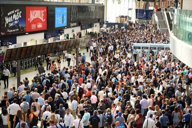 Cheryl was stuck in sweltering heat at Waterloo Station, London, as rail services to and from the railway station were disrupted   Picture: Victoria Jones/PA Wire