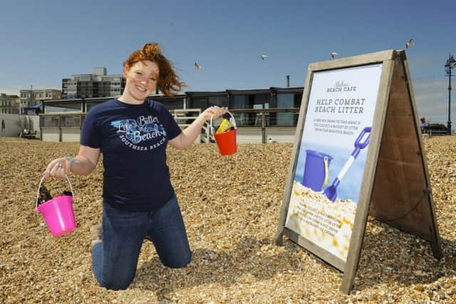 Sarah Scratcherd with the buckets Picture: Malcolm Wells (180615-4638)