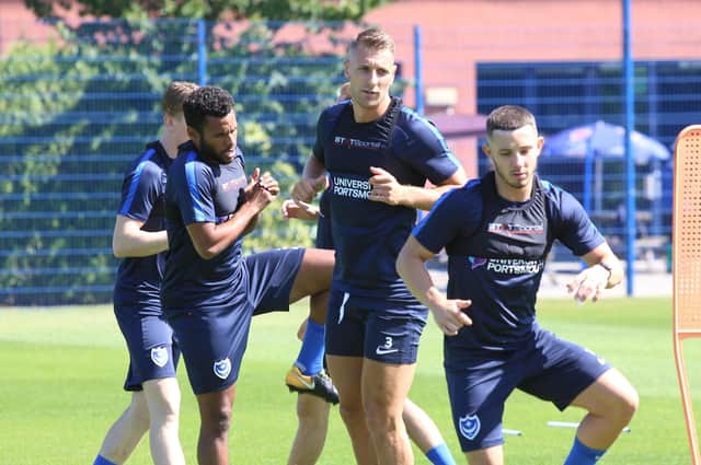 The Pompey players returned to pre-season training on Wednesday