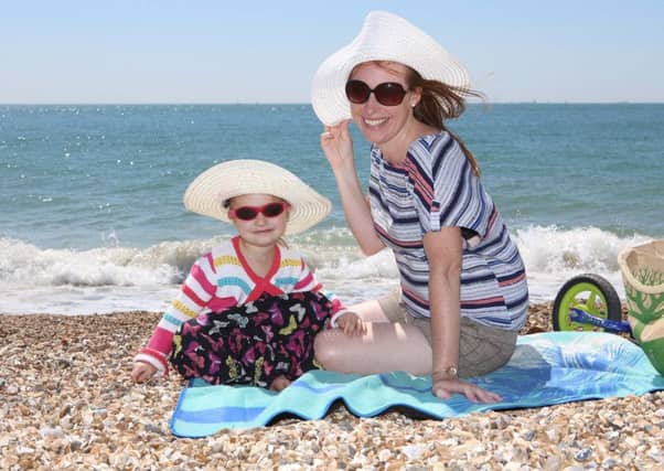 Four-year-old Hannah with her mum Sarah Aarons. Picture: Habibur Rahman