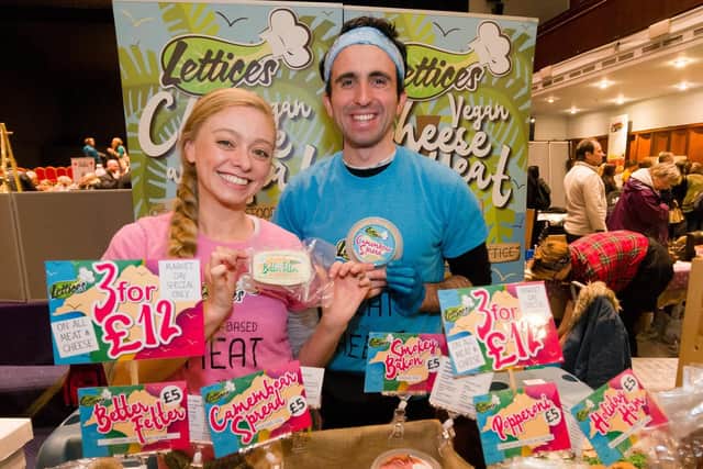 Poppy Lettice and Marco Gosling-Pezzolo of Isle of Wight vegan food company Lettice's at Portsmouth Vegan Festival
