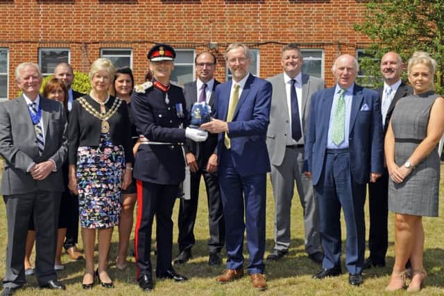 The Queen's Award for Enterprise 2018 - International Trade - was presented by Nigel Atkinson, Her Majesty's Lord-Lieutenant of Hampshire to Malcolm Roberts a Director of Protec Technical based in East Street, Fareham, Hampshire   Picture:  Malcolm Well