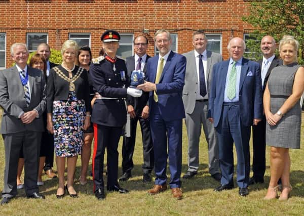 The Queen's Award for Enterprise 2018 - International Trade - was presented by Nigel Atkinson, Her Majesty's Lord-Lieutenant of Hampshire to Malcolm Roberts a Director of Protec Technical based in East Street, Fareham, Hampshire   Picture:  Malcolm Well