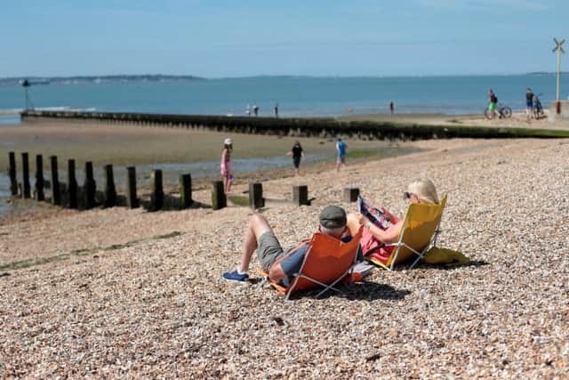 Enjoying the hot weather at Hill Head beach Picture: Chris Moorhouse PPP-180306-162721006