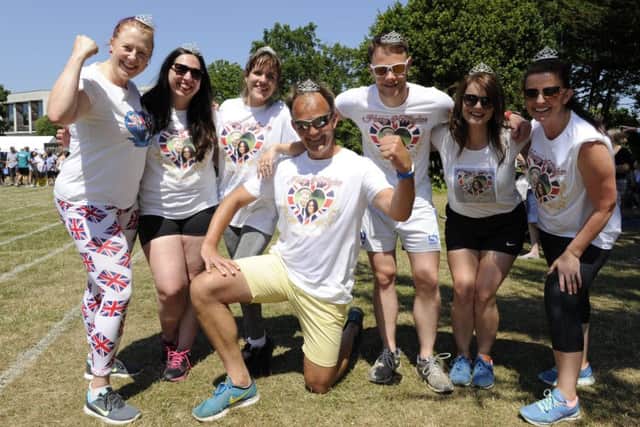 Staff at The University of Portsmouth took part in a fun sports day to raise money for research into brain tumours. Right Royal Ba Ls Up[cor] Picture Ian Hargreaves  (180629-4_sport)