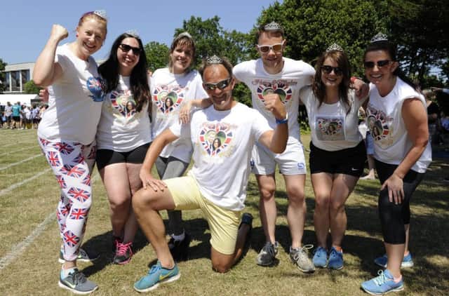 Staff at The University of Portsmouth took part in a fun sports day to raise money for research into brain tumours. Right Royal Ba Ls Up[cor] Picture Ian Hargreaves  (180629-4_sport)