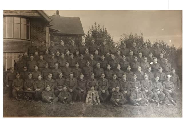The Denmead and Hambledon Home Guard in August, 1944 - captured outside Jubilee House, Ashling. Can you name anyone?