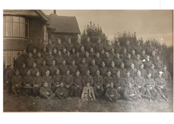 The Denmead and Hambledon Home Guard in August, 1944 - captured outside Jubilee House, Ashling. Can you name anyone?