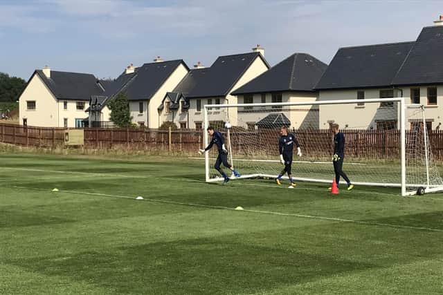 Luke McGee, Craig MacGillivray and Alex Bass during pre-season training in Ireland