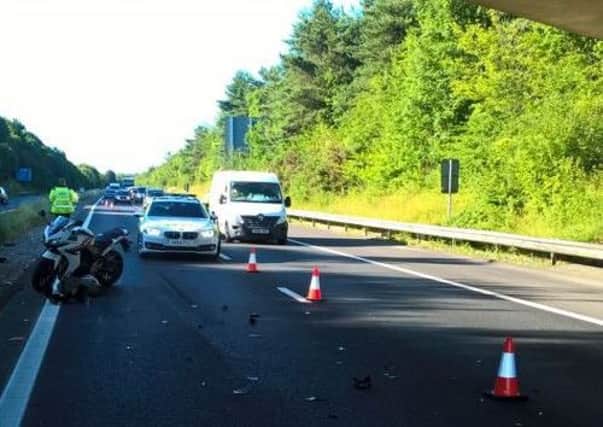 The scene of the second crash on the A3(M)