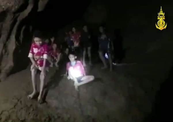 In this grab taken from video provided by the Thai Navy Seal, a view of the boys and their soccer coach as they are rescued in a cave, in Chiang Rai in Thailand. Picture:Thai Navy Seal via AP