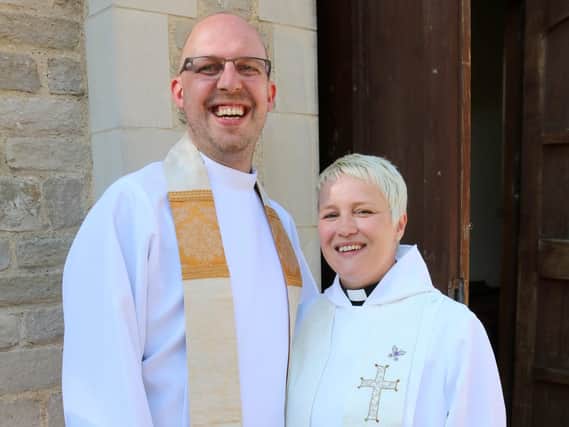 The Rev David Morgan and the Rev Vickie Morgan, who are husband and wife, and were both ordained as priests at Portsmouth Cathedral