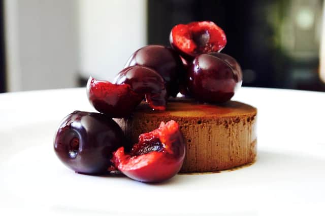 Simply sublime chocolate ganache with cherries