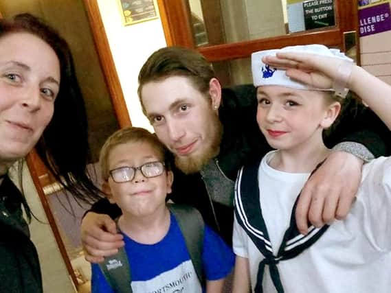 Leo at Rock Challenge this year with mum, dad and sister Courtney. Picture: Supplied