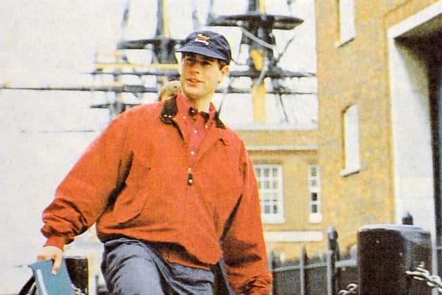 Prince Edward visited Portsmouth's Historic Dockyard during filming for Crown and Country.