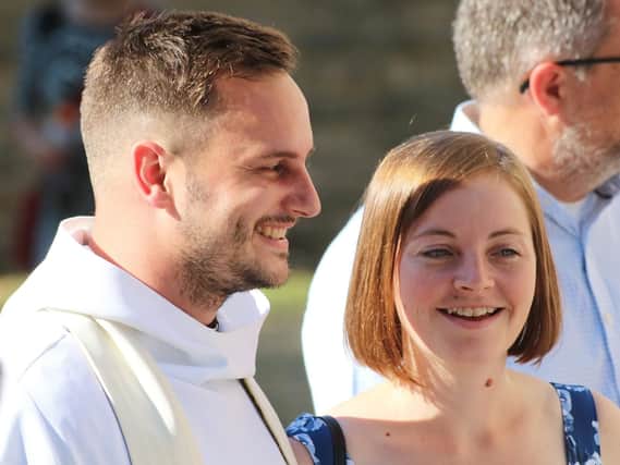 The Rev Matt Bray of Portsmouth Cathedral and Harbour Church, with his wife Fiona at his ordination