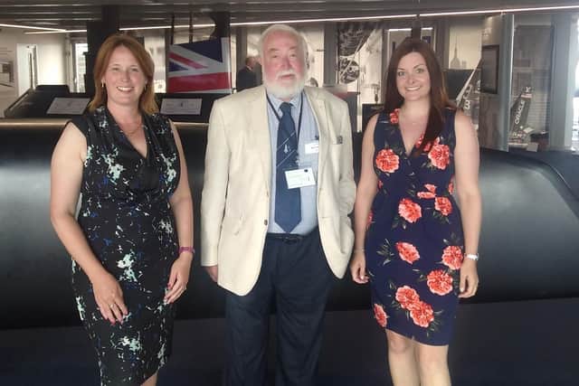 Executive headteacher Georgina Mulhall, STEM ambassador Professor Adrian Oldknow, Assistant headteacher Karen Digby