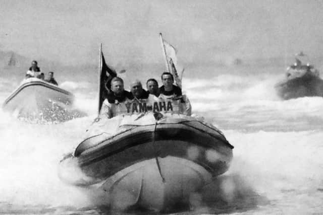 The Spirit of Portsmouth is escorted into Portsmouth