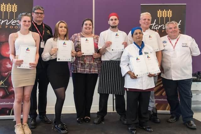 Best in Class Winners - Shona Black, Phil Clark (Harvest Fine Foods), Georgina Freemantle, Lily Poling, Ben Smith, Ayesha Khan, Samuel Sewell, Andy Mackenzie (Exclusive Hotels)