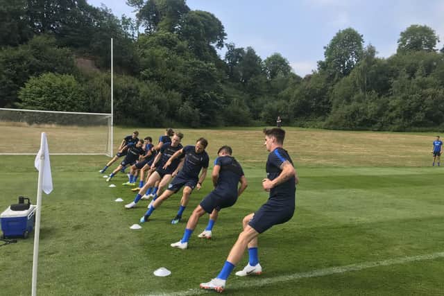 The Pompey players are put through their paces during their pre-season training camp in Ireland
