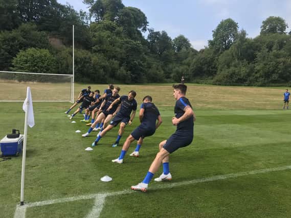 The Pompey players are put through their paces during their pre-season training camp in Ireland