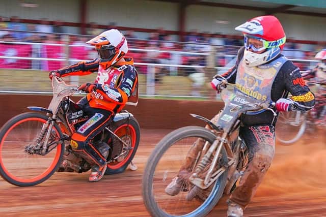 Jack Thomas and Scott Campos battle it out Picture: Ian Groves