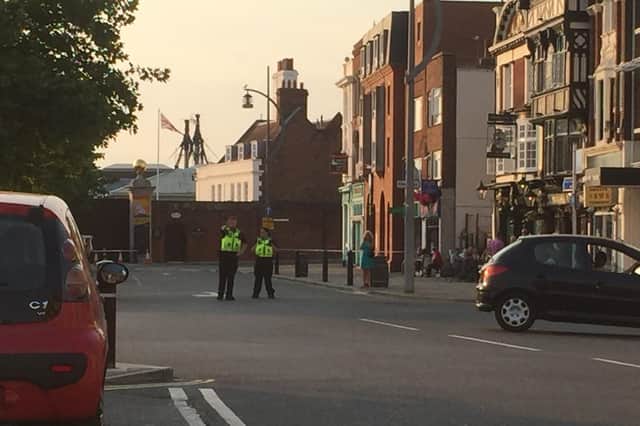 Queen Street, Portsmouth, closed off due to fire