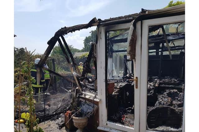 The destroyed conservatory Picture: Steve Buchanan-Lee @So41 / Twitter