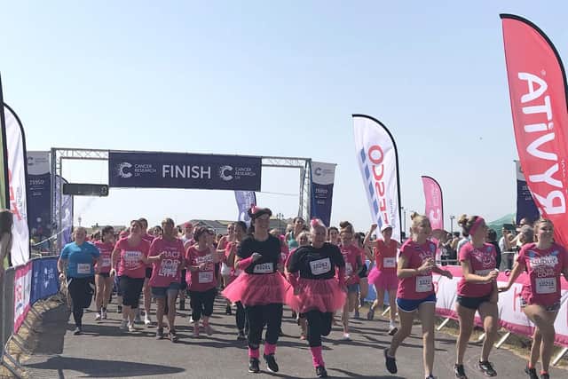 Racers set off for the adult Muddy Runner on Southsea Common this morning