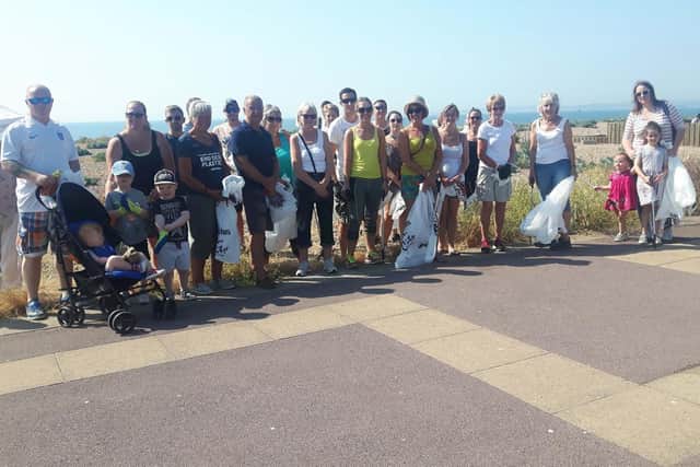 Volunteers at the Eastney beach clean